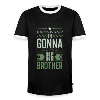 Grand frère - T-shirt contrasté Homme - noir/blanc - Devant - AI Model Female 172 light (172cm) & AI Model Male 178 light (178cm)