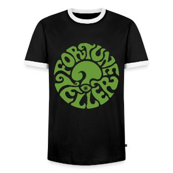 FORTUNE TELLER - green - fortune teller psychedelic - Men's Ringer Shirt - black/white - Front - AI Model Female 172 light (172cm) & AI Model Male 178 light (178cm)