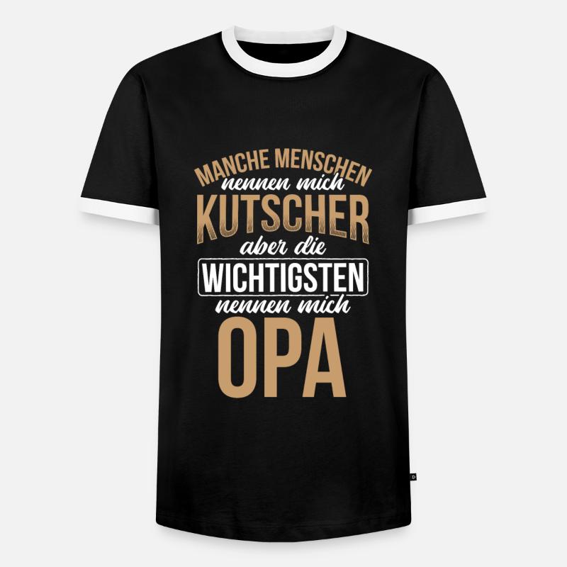 Kutsche Kutscher Geschenkidee - Männer Kontrast-T-Shirt - Schwarz/Weiß