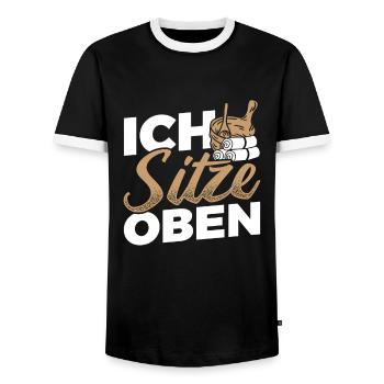 Geschenkidee Saunieren Sauna - Männer Kontrast-T-Shirt - Schwarz/Weiß - Vorne - AI Model Female 172 light (172cm) & AI Model Male 178 light (178cm)