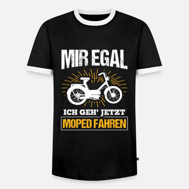 Geschenk Mofa Moped - Männer Kontrast-T-Shirt - Schwarz/Weiß