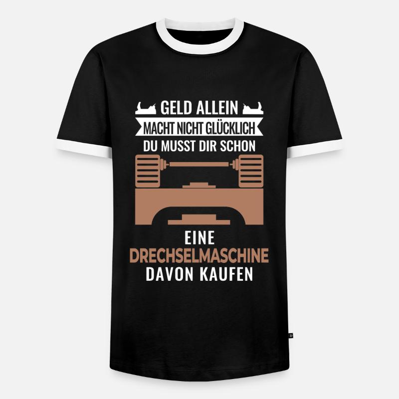 Drechseln - Männer Kontrast-T-Shirt - Schwarz/Weiß