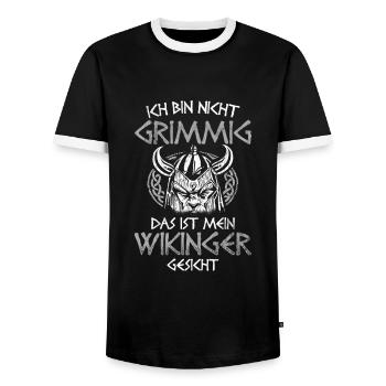 Wikinger - Männer Kontrast-T-Shirt - Schwarz/Weiß - Vorne - AI Model Female 172 light (172cm) & AI Model Male 178 light (178cm)