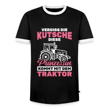 Diese Prinzessin Kommt Mit Traktor Bauer Landwirt - Männer Kontrast-T-Shirt - Schwarz/Weiß - Vorne - AI Model Female 172 light (172cm) & AI Model Male 178 light (178cm)