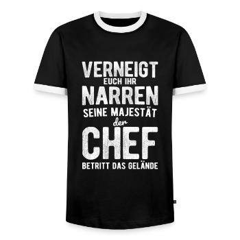 Chef Spruch - Männer Kontrast-T-Shirt - Schwarz/Weiß - Vorne - AI Model Female 172 light (172cm) & AI Model Male 178 light (178cm)