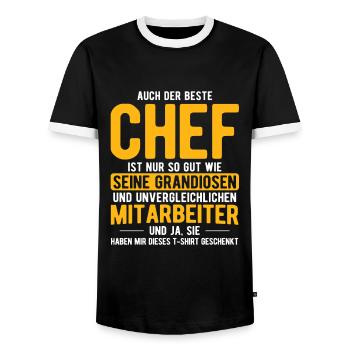 Chef Geschenk Spruch - Männer Kontrast-T-Shirt - Schwarz/Weiß - Vorne - AI Model Female 172 light (172cm) & AI Model Male 178 light (178cm)