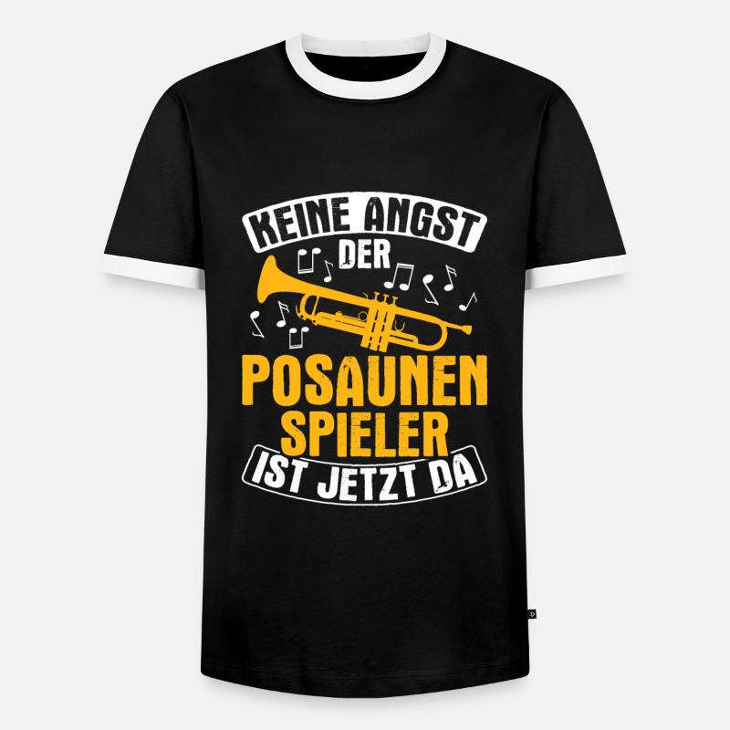 Posaune Geschenkidee - Männer Kontrast-T-Shirt - Schwarz/Weiß