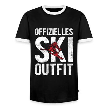 Offizielles Ski Outfit Berge Ski - Männer Kontrast-T-Shirt - Schwarz/Weiß - Vorne - AI Model Female 172 light (172cm) & AI Model Male 178 light (178cm)