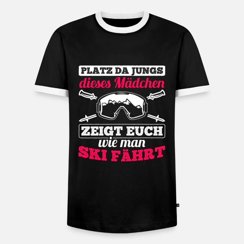 Ski Gift - Männer Kontrast-T-Shirt - Schwarz/Weiß