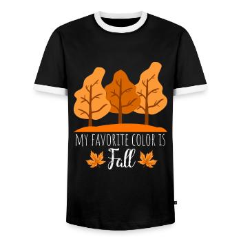 Herbstfarben Laubblätter - herbstliche Stimmung - Männer Kontrast-T-Shirt - Schwarz/Weiß - Vorne - AI Model Female 172 light (172cm) & AI Model Male 178 light (178cm)