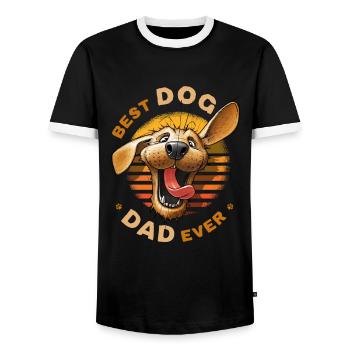 Best Dog Dad Ever Golden Retriever Herrchen Vater - Männer Kontrast-T-Shirt - Schwarz/Weiß - Vorne - AI Model Female 172 light (172cm) & AI Model Male 178 light (178cm)