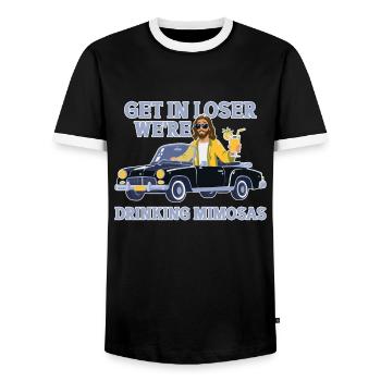Lustige Mimosenliebhaber Bekommen In Loser - Männer Kontrast-T-Shirt - Schwarz/Weiß - Vorne - AI Model Female 172 light (172cm) & AI Model Male 178 light (178cm)