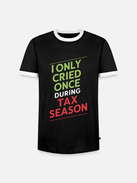 Skattesæson Regnskab Ingen gråd i skattesæsonen - Herre kontrast-T-shirt - sort/hvid