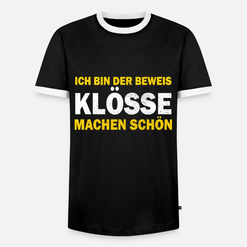 German food, dumplings, Thuringia, dialect - Men's Ringer Shirt - black/white