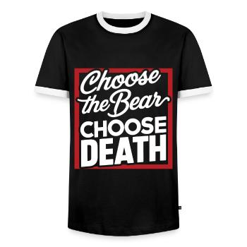 Wähle Bär Wähle Tod im Wald Anti Feminis - Männer Kontrast-T-Shirt - Schwarz/Weiß - Vorne - AI Model Female 172 light (172cm) & AI Model Male 178 light (178cm)
