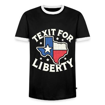 Texit pour Liberty Texas Secede Texit Texan State - T-shirt contrasté Homme - noir/blanc - Devant - AI Model Female 172 light (172cm) & AI Model Male 178 light (178cm)