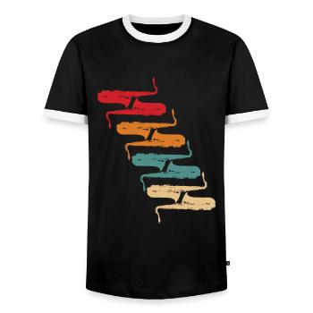 Vintage Saxophon Instrument Saxophonist Musik - Männer Kontrast-T-Shirt - Schwarz/Weiß - Vorne - AI Model Female 172 light (172cm) & AI Model Male 178 light (178cm)