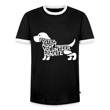 Pflege, adoptieren, freiwillig spenden, Tierrettung - Männer Kontrast-T-Shirt - Schwarz/Weiß - Vorne - AI Model Female 172 light (172cm) & AI Model Male 178 light (178cm)