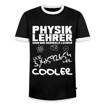 Physiklehrer sind 3,141592654 mal COOLER - Männer Kontrast-T-Shirt - Schwarz/Weiß - Vorne - AI Model Female 172 light (172cm) & AI Model Male 178 light (178cm)