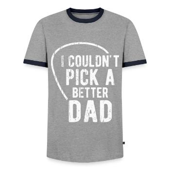 Gitarre Papa lustiger Gitarrist Vater Gitarrist - Männer Kontrast-T-Shirt - Grau/Navy  - Vorne - AI Model Female 172 light (172cm) & AI Model Male 178 light (178cm)