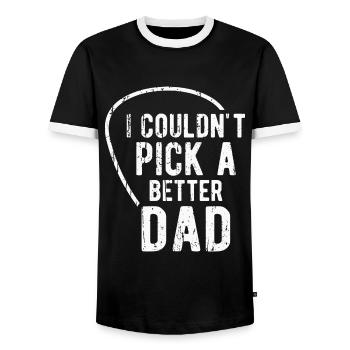Guitariste papa drôle guitariste père guitariste guitariste - T-shirt contrasté Homme - noir/blanc - Devant - AI Model Female 172 light (172cm) & AI Model Male 178 light (178cm)