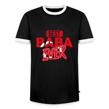 Best Baba Ever Turkish Father - Men's Ringer Shirt - black/white - Front - AI Model Female 172 light (172cm) & AI Model Male 178 light (178cm)