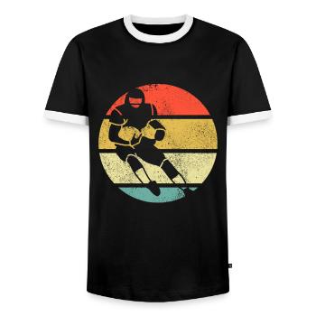 Football Américain Rétro Vintage - T-shirt contrasté Homme - noir/blanc - Devant - AI Model Female 172 light (172cm) & AI Model Male 178 light (178cm)