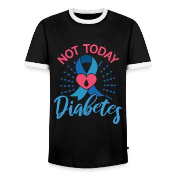 Not Today Diabetes Mom - Men's Ringer Shirt - black/white - Front - AI Model Female 172 light (172cm) & AI Model Male 178 light (178cm)
