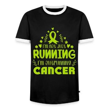 Je suis en train de dépasser le cancer du lymphome - T-shirt contrasté Homme - noir/blanc - Devant - AI Model Female 172 light (172cm) & AI Model Male 178 light (178cm)