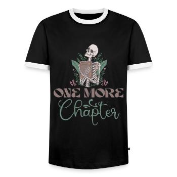 Nur noch ein Kapitel Buchwurm Spruch - Männer Kontrast-T-Shirt - Schwarz/Weiß - Vorne - AI Model Female 172 light (172cm) & AI Model Male 178 light (178cm)