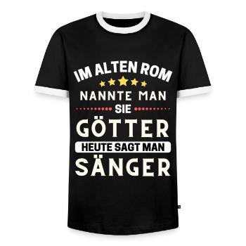 Dans la Rome antique, ils étaient des dieux. Aujourd’hui Chanteur - T-shirt contrasté Homme - noir/blanc - Devant - AI Model Female 172 light (172cm) & AI Model Male 178 light (178cm)