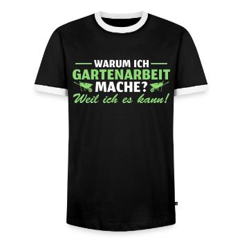 Gartenarbeit Weil ich es kann Gärtnern - Männer Kontrast-T-Shirt - Schwarz/Weiß - Vorne - AI Model Female 172 light (172cm) & AI Model Male 178 light (178cm)