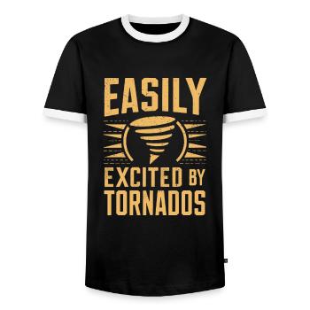 Leicht zu begeistern von Tornados Storm Chasing - Männer Kontrast-T-Shirt - Schwarz/Weiß - Vorne - AI Model Female 172 light (172cm) & AI Model Male 178 light (178cm)