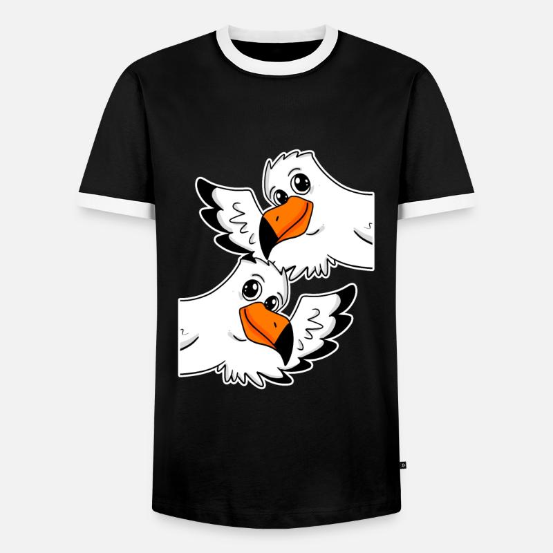 Seagull Seagulls - Men's Ringer Shirt - black/white