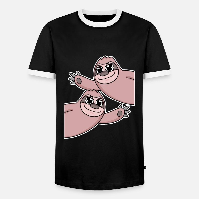 Sloth Sloths - Men's Ringer Shirt - black/white
