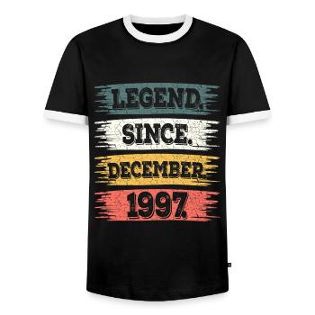 Légende Depuis Décembre 1997 25 Ans Anniversaire - T-shirt contrasté Homme - noir/blanc - Devant - AI Model Female 172 light (172cm) & AI Model Male 178 light (178cm)