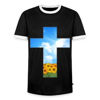 Jesus Christus jesusfreak "christ & hope" - Männer Kontrast-T-Shirt - Schwarz/Weiß - Vorne - AI Model Female 172 light (172cm) & AI Model Male 178 light (178cm)