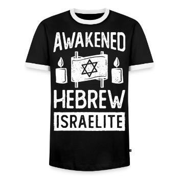 Hébreu éveillé Israël Israël Juif Israélien - T-shirt contrasté Homme - noir/blanc - Devant - AI Model Female 172 light (172cm) & AI Model Male 178 light (178cm)