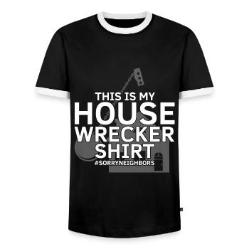 Conception de démolition et de rénovation de maisons - T-shirt contrasté Homme - noir/blanc - Devant - AI Model Female 172 light (172cm) & AI Model Male 178 light (178cm)