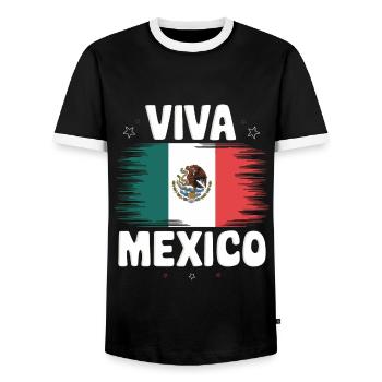 Mexico Mexico Mexican Spanish - Men's Ringer Shirt - black/white - Front - AI Model Female 172 light (172cm) & AI Model Male 178 light (178cm)