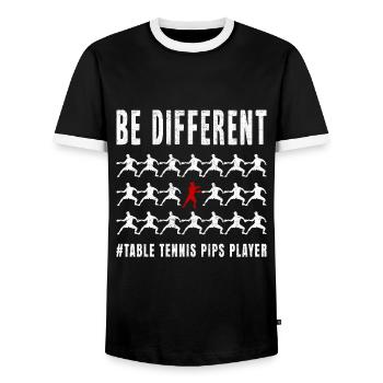 Table tennis pimples Table tennis bats - Men's Ringer Shirt - black/white - Front - AI Model Female 172 light (172cm) & AI Model Male 178 light (178cm)