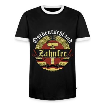 Zahnfee - Ostdeutschland - Männer Kontrast-T-Shirt - Schwarz/Weiß - Vorne - AI Model Female 172 light (172cm) & AI Model Male 178 light (178cm)
