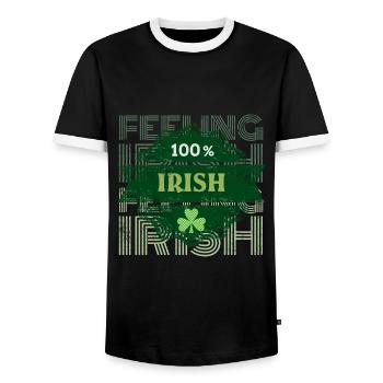 Se sentir irlandais cadeau de la Saint-Patrick - T-shirt contrasté Homme - noir/blanc - Devant - AI Model Female 172 light (172cm) & AI Model Male 178 light (178cm)