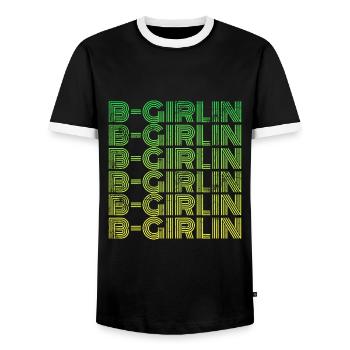 B-Girlin Breakdance Girl - Men's Ringer Shirt - black/white - Front - AI Model Female 172 light (172cm) & AI Model Male 178 light (178cm)