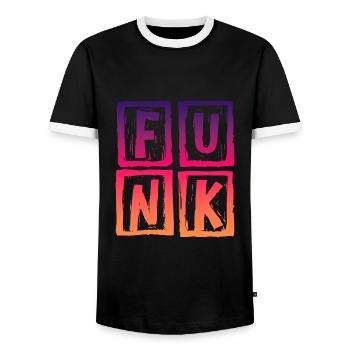 Funk Musik Retro - Männer Kontrast-T-Shirt - Schwarz/Weiß - Vorne - AI Model Female 172 light (172cm) & AI Model Male 178 light (178cm)