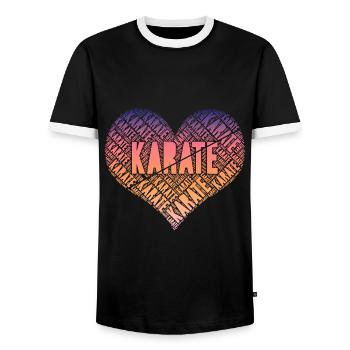 Karate Kampfsport Kampfkunst - Männer Kontrast-T-Shirt - Schwarz/Weiß - Vorne - AI Model Female 172 light (172cm) & AI Model Male 178 light (178cm)