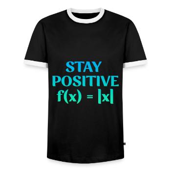 Stay Positive - Men's Ringer Shirt - black/white - Front - AI Model Female 172 light (172cm) & AI Model Male 178 light (178cm)