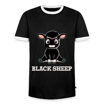 Black Sheep - Men's Ringer Shirt - black/white - Front - AI Model Female 172 light (172cm) & AI Model Male 178 light (178cm)