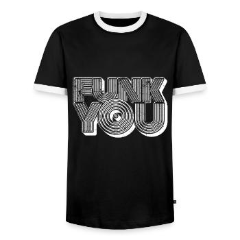 Funk you - Männer Kontrast-T-Shirt - Schwarz/Weiß - Vorne - AI Model Female 172 light (172cm) & AI Model Male 178 light (178cm)