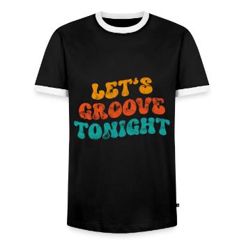 Let's groove tonight - Männer Kontrast-T-Shirt - Schwarz/Weiß - Vorne - AI Model Female 172 light (172cm) & AI Model Male 178 light (178cm)